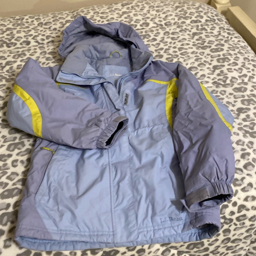 LL Bean girls hooded coat. Size 10-12.